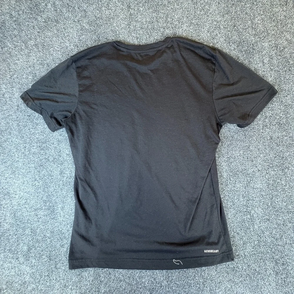 Adidas 2 Move Feel Ready Aeroready T-Shirt Men Medium Black Logo Cotton Pullover